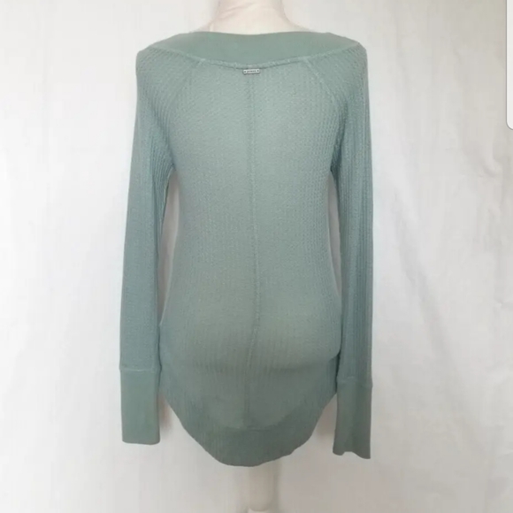 New Prana Frost Green Thermal Waffle Knit Sheeba Top Small - Picture 6 of 8